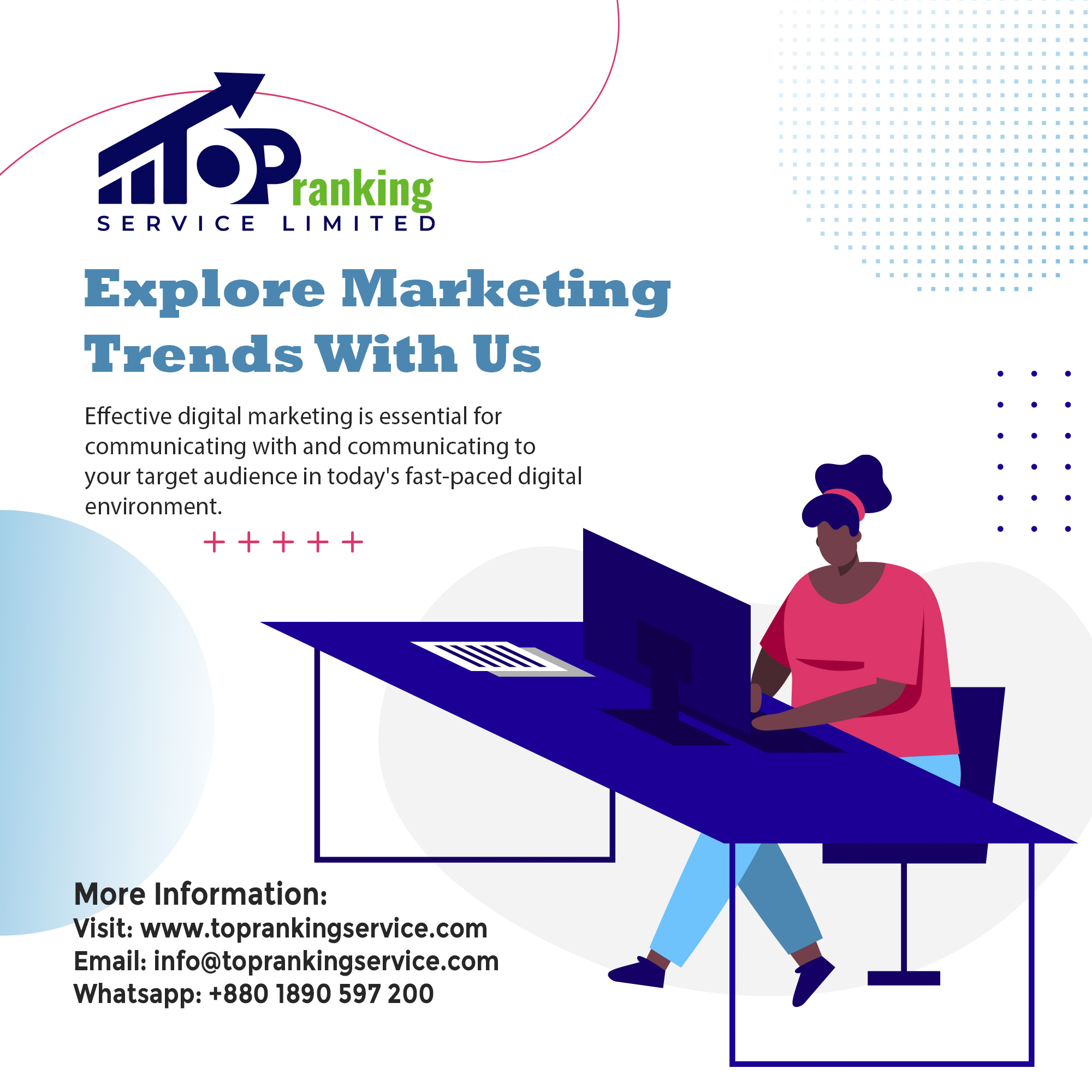 Leading digital marketing company Top Ranking Service Ltd. helps businesses succeed through creative tactics and campaigns.